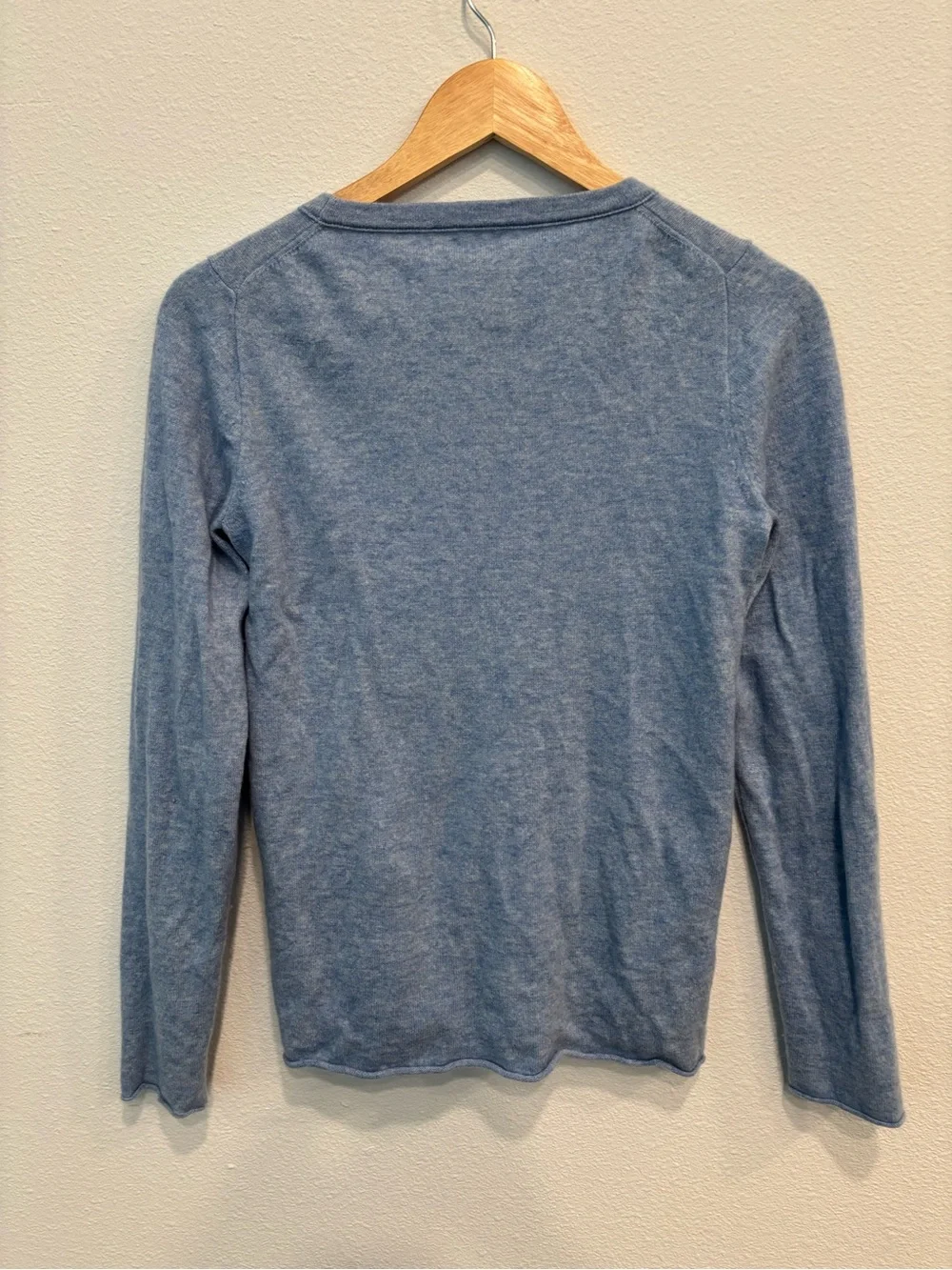 J.Crew 100% Cashmere Blue Sweater M Quiet Luxury Soft Girl Coastal Grandma